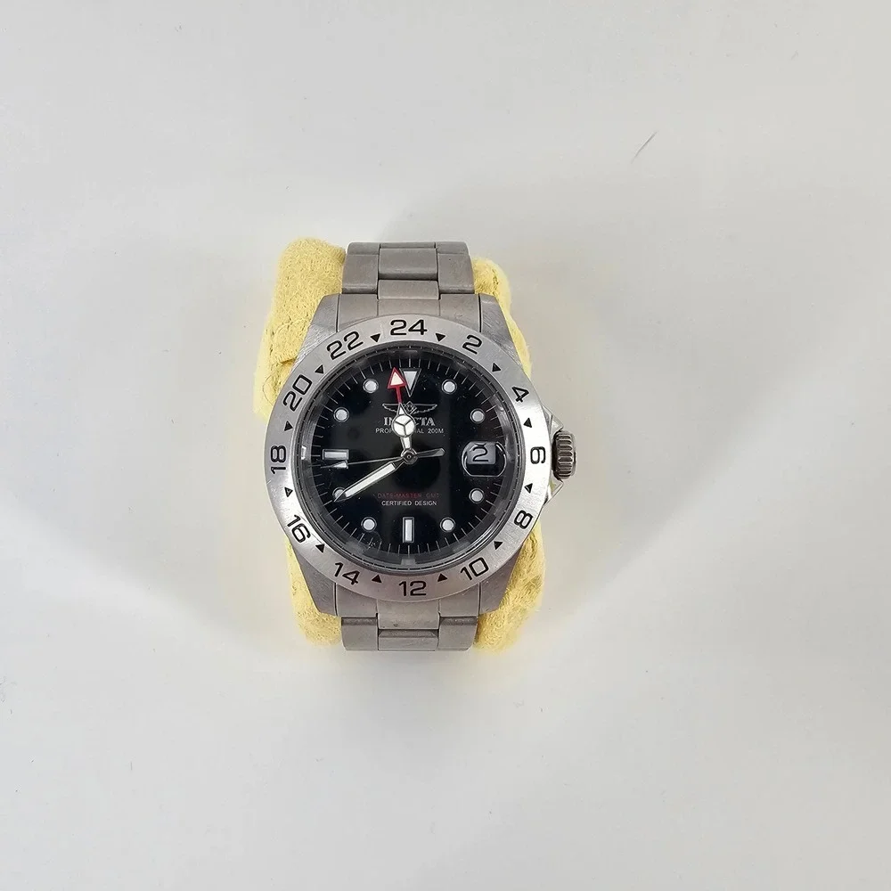 Invicta Pro Diver GMT 9401 Watch Silver Black Stainless Steel Professional Sport